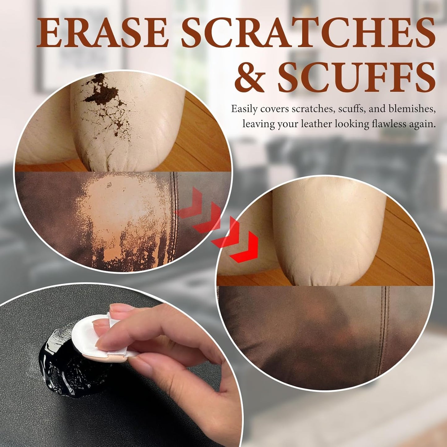 Leather Recoloring Balm Leather Color Restorer Scratch Repair Leather Paint for Furniture Couches Car Seats Shoes Bags Leather Dye and Restorer Restores Faded and Scratched Leather-White