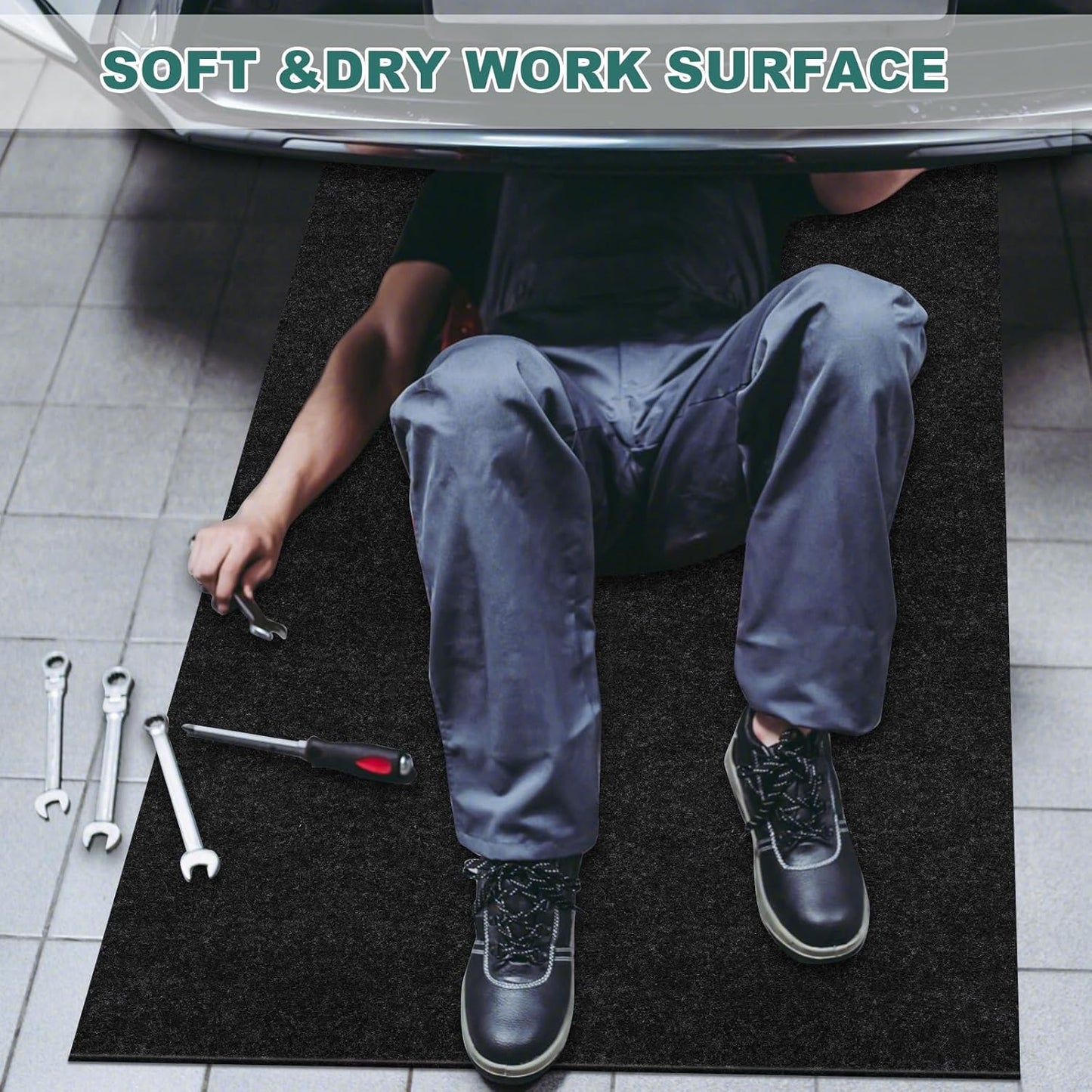 60" x 72" Giant Oil Drip Mat for Garage Driveway, Reusable Rubber Floor Oil Spill Leak Absorbent Pads for Motorcycle Car Oil Leak Stain Resistant