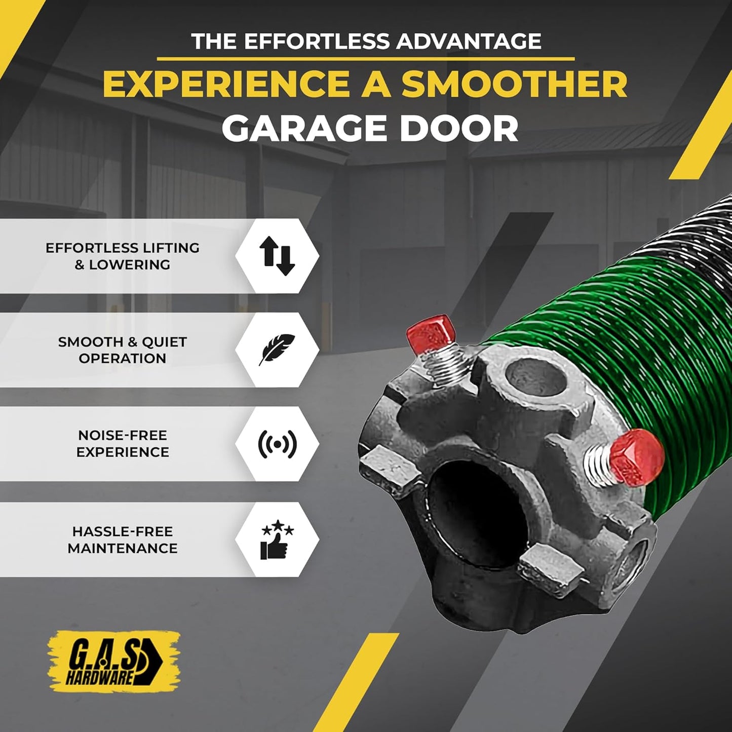 Garage Door Torsion Spring 243x2x28 Torsion Springs for Right Side of Garage Door with 1" Steel Bearing, Gloves, and Winding Bars Precision E-Coating 5-Year Warranty Minimum 30,000 Cycles (Black Cone)