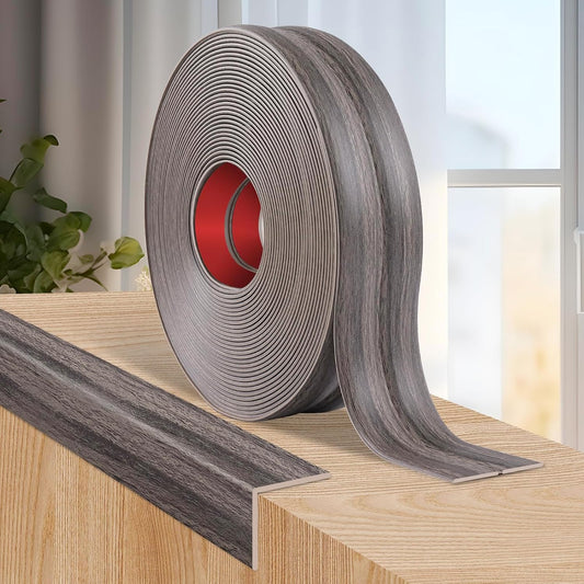 Flexible Wall Corner Protector Moulding Trim Peel and Stick Wall Corner Guards Edge Protector Self Adhesive Molding Trim Strip for Edge Ceiling (Brown Walnut Wood Grain, 0.8 in x 20 Ft)