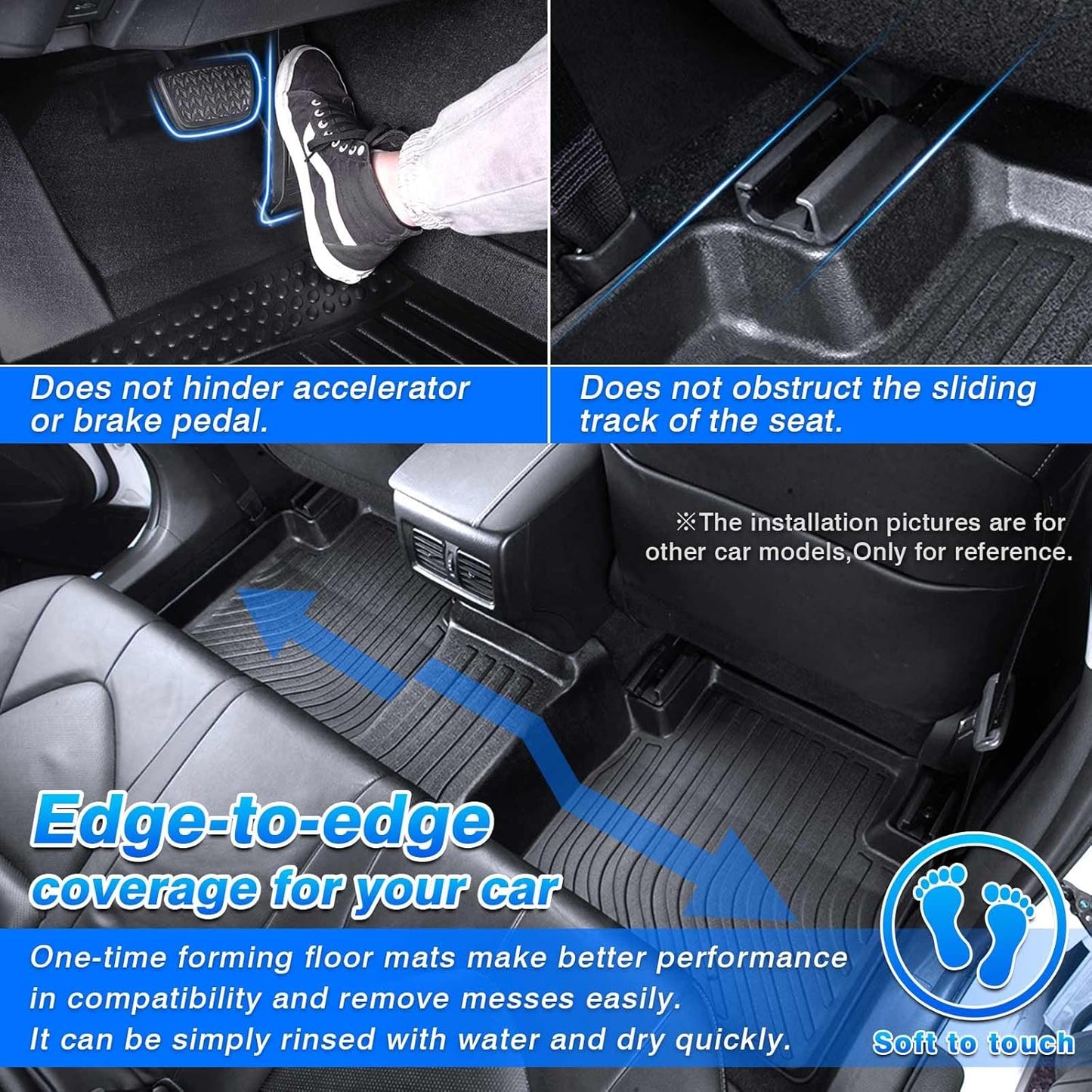 Cartist Floor Mats Compatible with Genesis G70 RWD 2019-2025 Accessories (Not fit AWD) All Weather Floor Liner 2 Rows Carpet Protection 3D TPE Odorless
