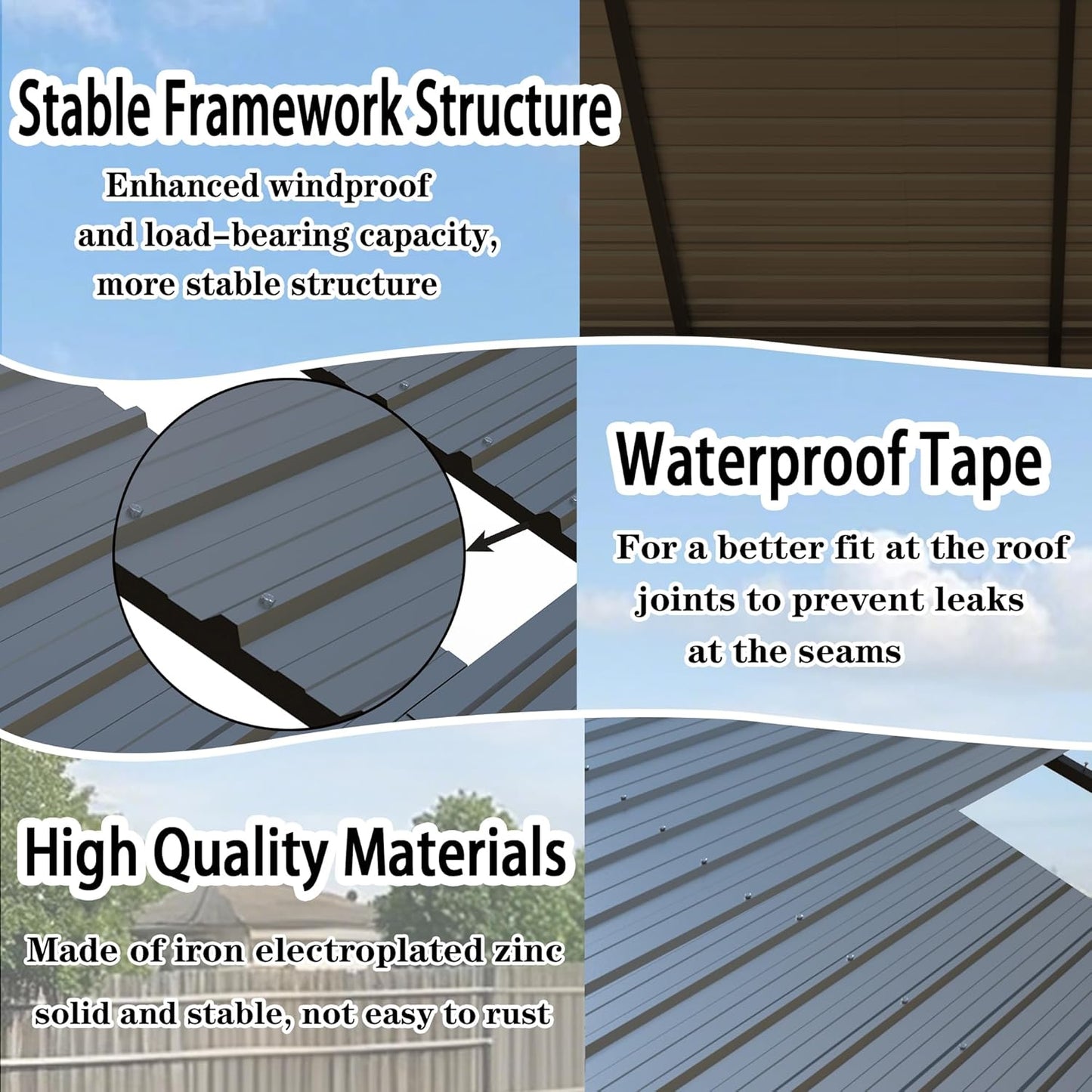 Heavy Duty Metal Carport 10x20 ft Galvanized Steel Frame RV Carport Storage All Weather Shelter Easy Assembly for Car Extra Large Canopy for Vehicle Boat Protection Garage Party Tent