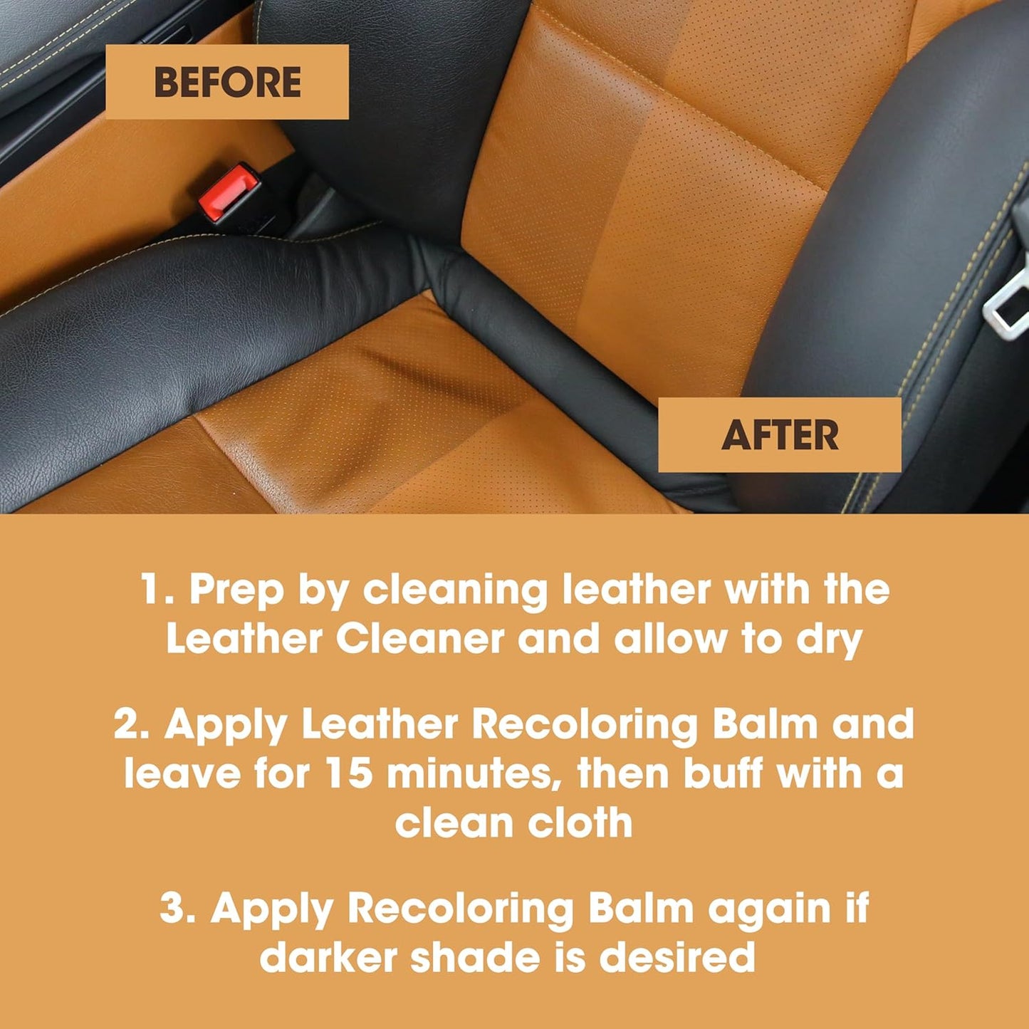 Furniture Clinic Leather Easy Restoration Kit | with Leather Recoloring Balm, Cleaner, Sponge, and Cloth | Leather Repair Kit for Scratched and Faded Furniture (White)