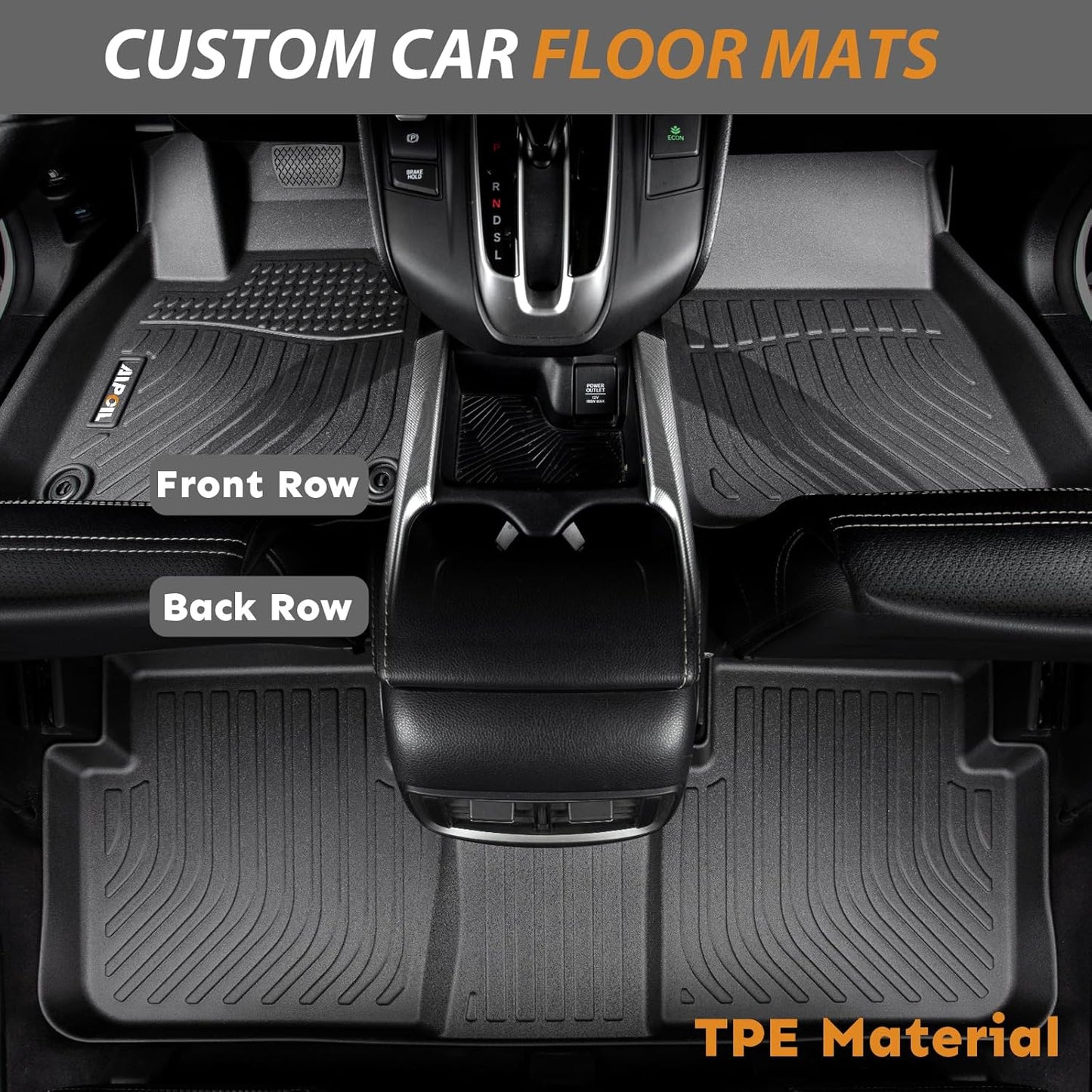 AIPOIL® Floor Mats & Cargo Liner Set for Lincoln Corsair 2020 2021 2022 2023 2024 2025 All Weather Protection TPE Anti-Slip Automotive Full Set Custom Car Mats Accessories - Black