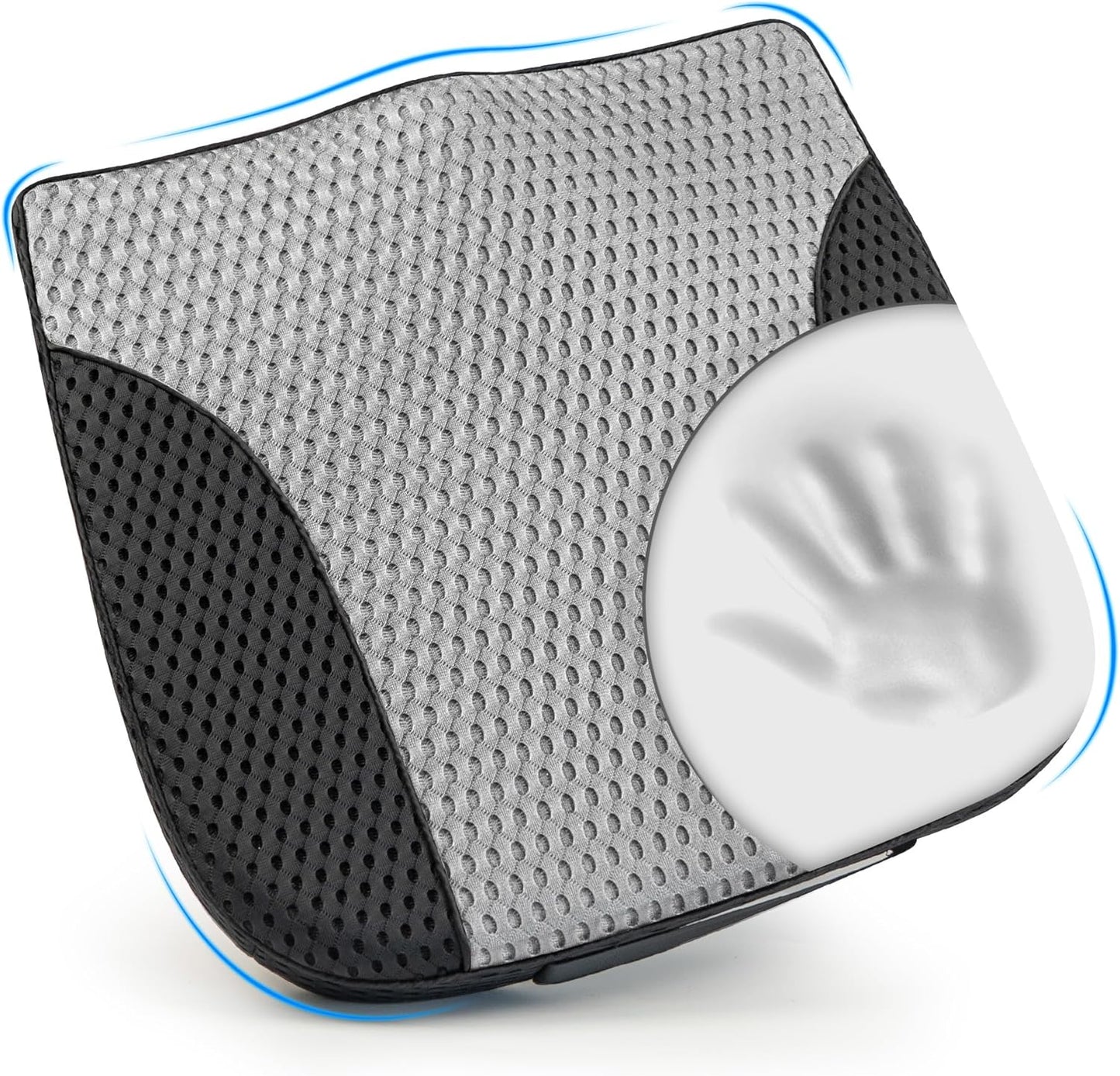 Car Seat Cushion, Comfortable Memory Foam Seat Pillow for Driving, Sciatica-Back Pain Relief, Cushion for Car-Truck, Office, Wheelchair - Mesh Black&Gray