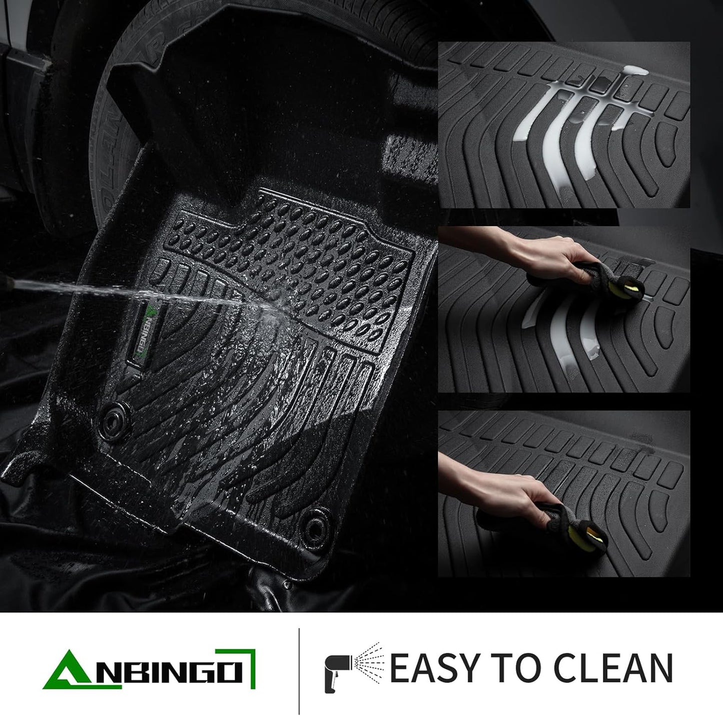 ANBINGO®Floor Mats for Ford Mustang 2015-2024,2015 2016 Mustang mats 2017 2018 Mustang mats 2019 2020 Mustang mats 2021 2022 Mustang mats 2023 Mustang mats 2024 Mustang mats(NOT Mach-E)