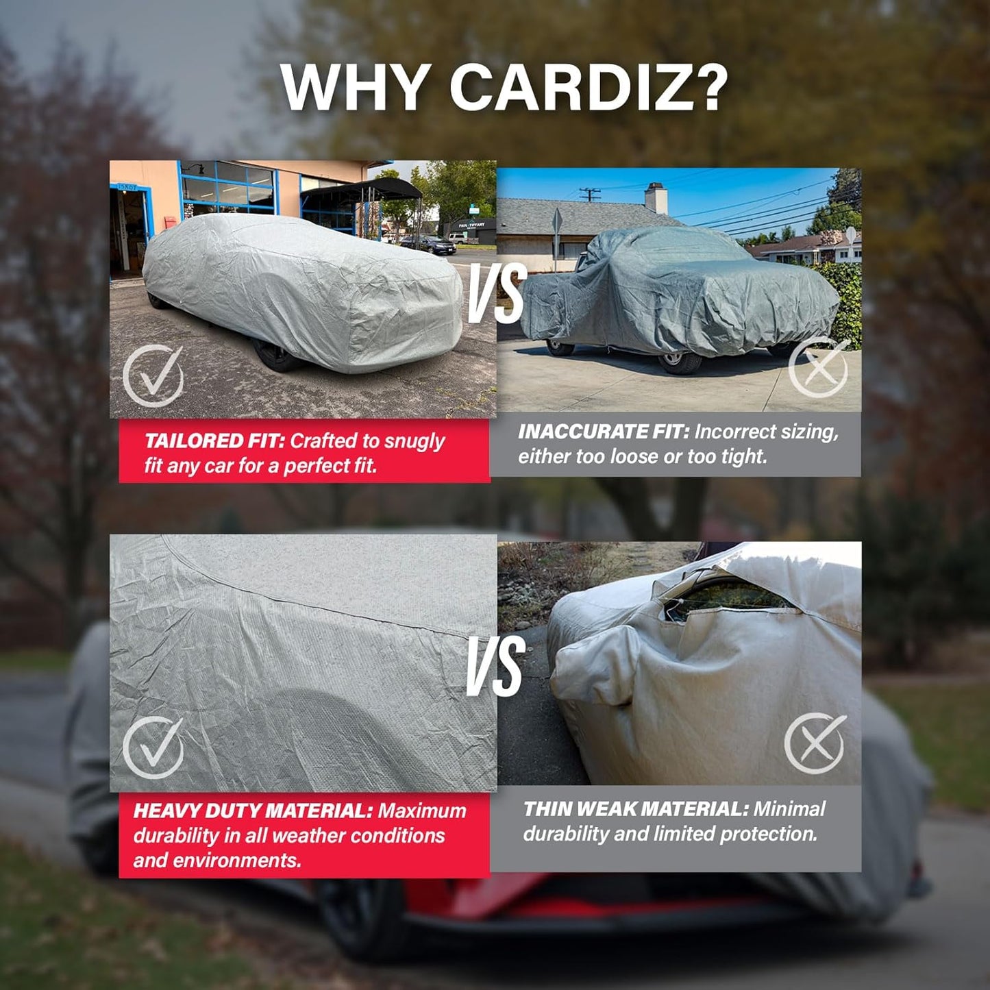 Supreme Full Car Cover - Semi Custom Fit for Tracker 1989-1998 SUV 4-Door | All-Weather Protection: Waterproof, Dustproof, Windproof, UV-Resistant | Includes Accessories