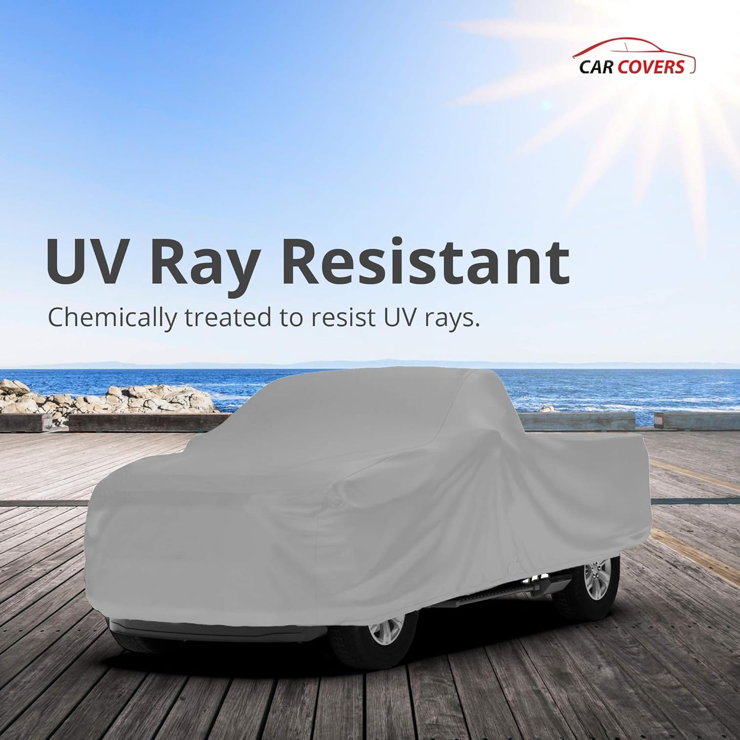 Car Covers Weatherproof Max Truck Cover & Warranty Compatible with Ford 1953-1956 F-100 Regular Cab, 6.5'– Outdoor Cover, Prevents Theft with Cable Lock