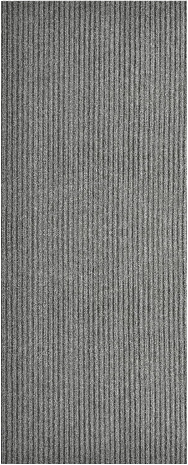 iCustomRug Spartan Weather Warrior Duty Indoor/Outdoor Utility Ribbed in 3ft,4ft,6ft Widths 70 Custom Sizes with Natural Non-Slip Rubber Backing 4'X72' in Grey