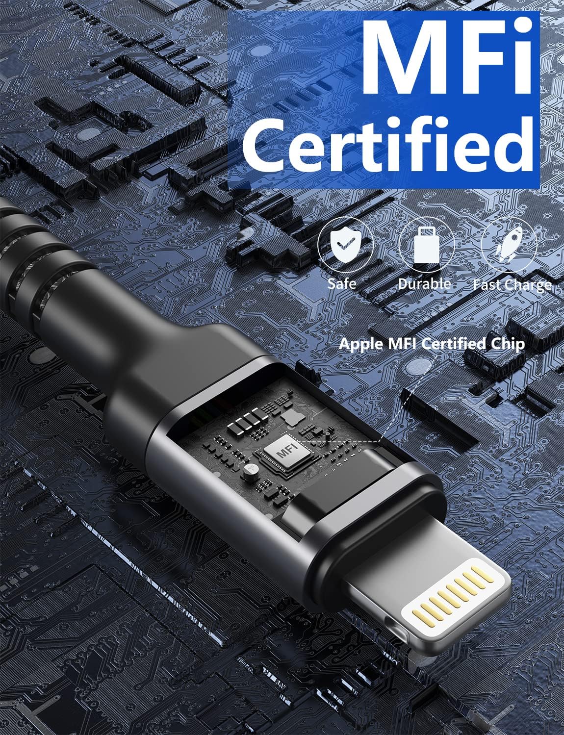 Lightning Cable 3ft 2Pack, [Apple MFi Certified] iPhone Charger Cable Nylon Braided Charging Cord Compatible with iPhone 14/13 / 12/11 / Pro Max/X/Xs Max/Xr /8 Plus/ 7 Plus/ 6S Plus / 6 Plus/iPad