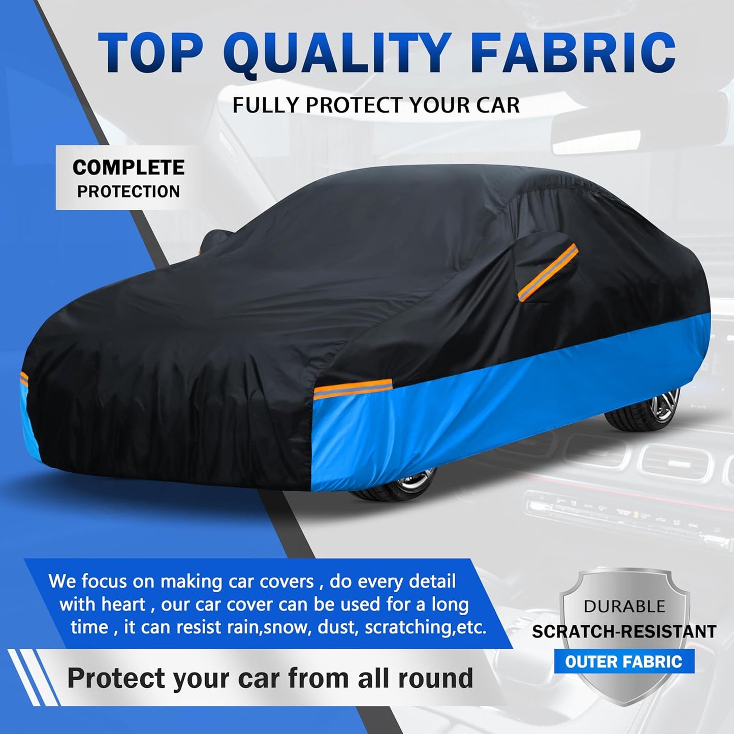 Car Cover Waterproof All Weather Outdoor Windproof Dustproof UV Protection Fit Coupe Audi TT, BMW Z4, Porsche 718 Boxster Cayman, Nissan 350Z/370Z, Subaru BRZ, Mazda RX-7 etc