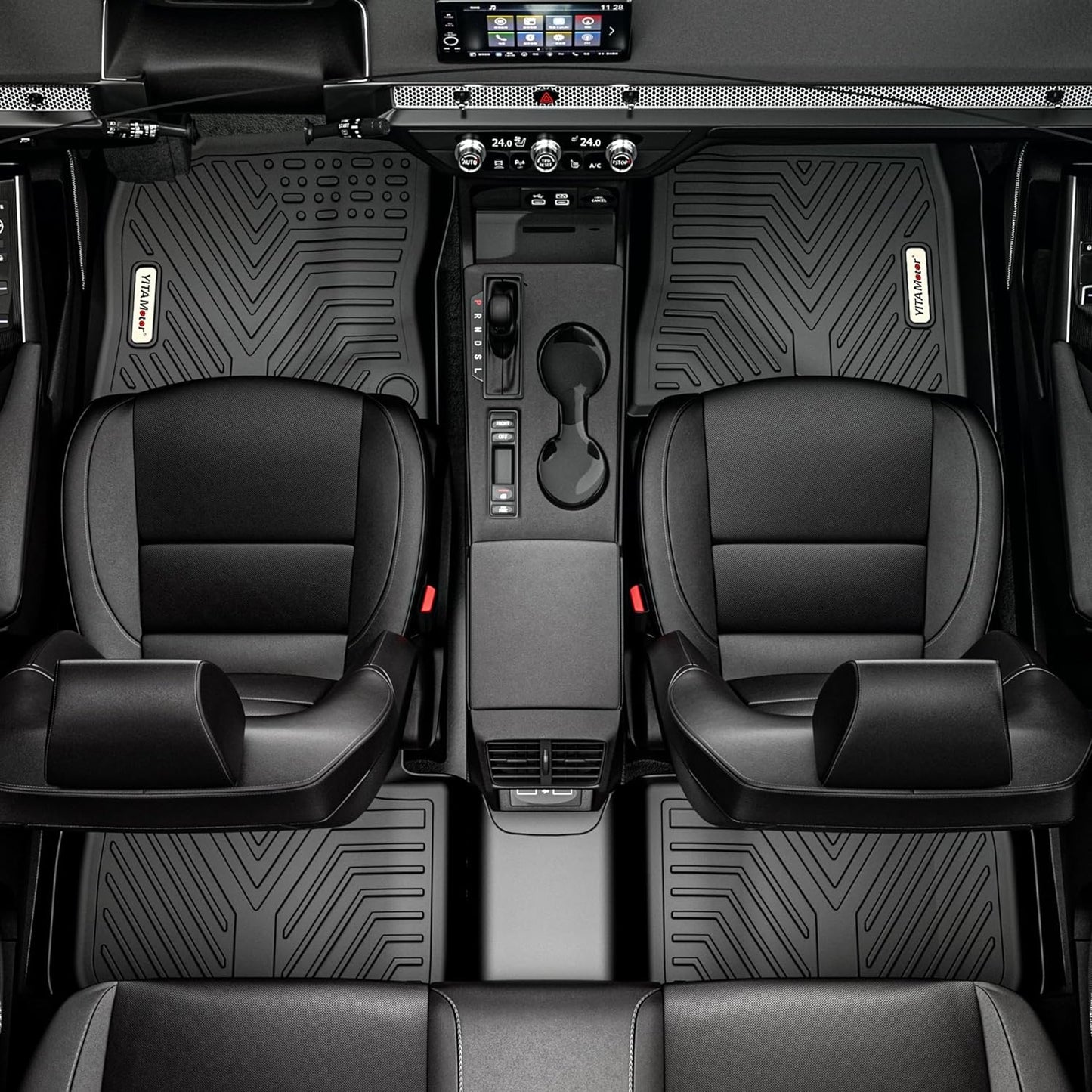 YITAMOTOR Floor Mats Compatible with 2021-2025 Ford Bronco Sport, All Weather Protection Custom Fit Black 2 Row Floor Mats Liner Set
