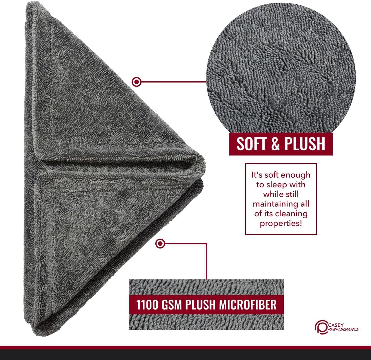 Car Drying Towel - The Finisher Microfiber Towel, 80/20 Blend, Water Absorbent and Scratch-Free Cleaning Cloths with a Hidden Edge, Dries Quickly and Efficiently (20''x32'')