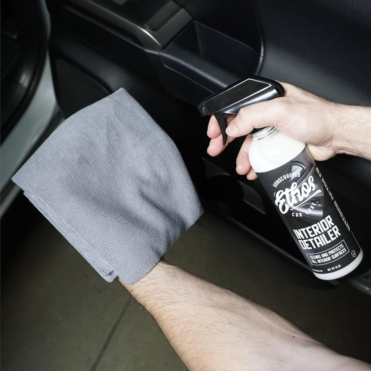 Ethos Interior Detailer Spray - Interior Car Cleaner Easily Cleans & Protects All Interior Surfaces | Non Greasy Satin Finish with UV Protection & Odor Neutralizing Agents | Coconut Scented