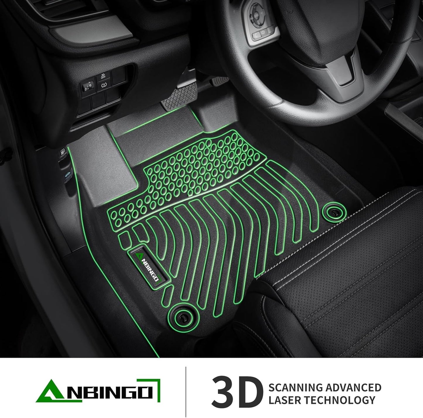 ANBINGO®Floor Mats Fit for Honda Accord(Include Hybrid) 2023-2025&Cargo Mat All Weather Mats for Accord 2024 TPE Car Mat Rugs for Accord 2023 Rubber Trunk Carpet for Accord 2025 Automotive Accessories