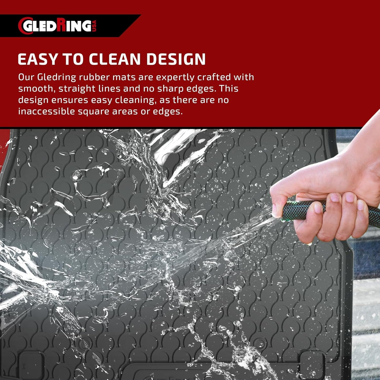 Gledring USA Custom Fit All-Weather Rubber Floor Mats Intended for Mini Cooper Hatch (5 Door) F55 2015-2022, No Trimming Required, Tailored Custom Fit, Protects from Rain, Mud, & Snow