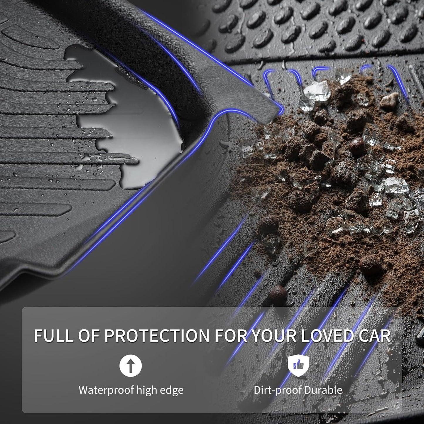KELCSEECS Floor Mats & Cargo Liner Custom for 2022-2024 Hyundai Ioniq 5 Unmovable Center Console (Fixed Center Console) Automotive All Weather Cargo Mat Floor Liners IONIQ 5 Trunk Mat Accessories
