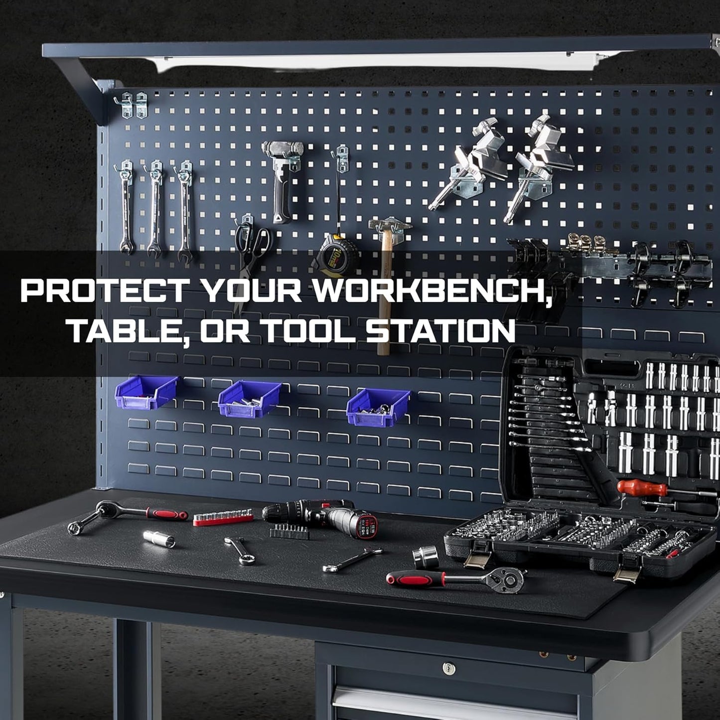 Workbench Mat 24X48 Inches, EVA Work Mat, Protect Your Work Bench Top, Heavy Duty Pad for Tool Box Top, Table, Tool Station, Rolling Cabinet Cart Cover Liner Matt, 48"X24" 5mm Thick