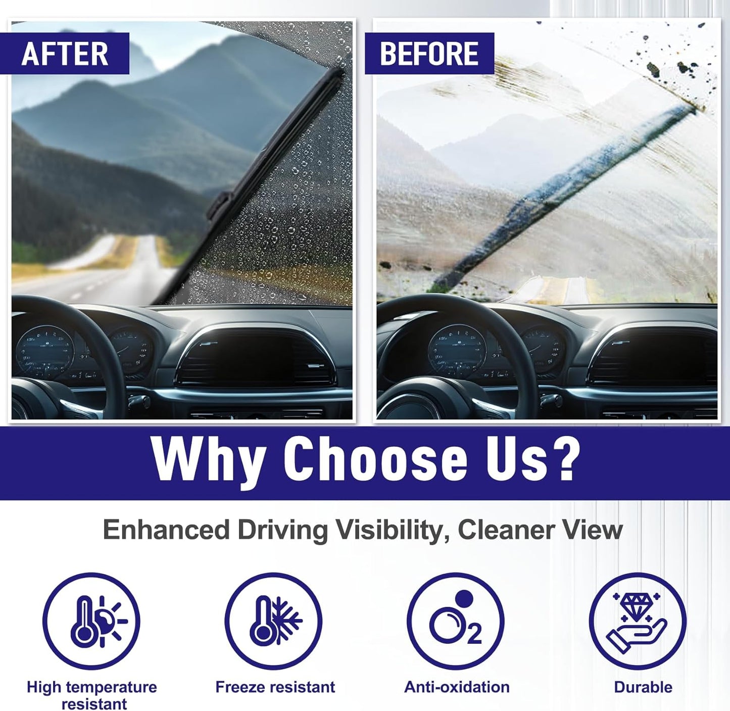 AJK Front Windshield Wiper for INFINITI QX55 2022 2023 2024 for INFINITI QX50 2019 2020 2021 2022 2023 2024, Original Equipment Back Window Wipers Blades, Conventional, Vehicle Specific Fit, Pack of 3
