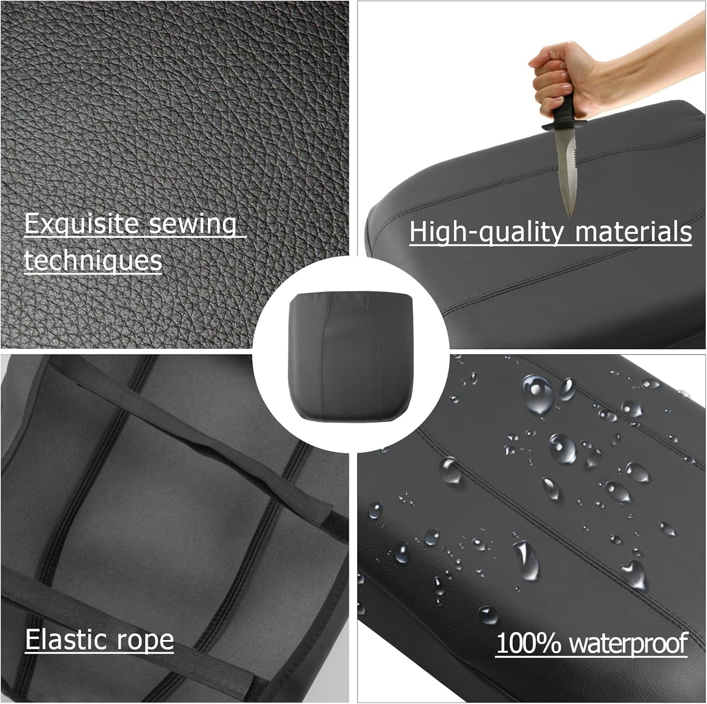 LUWU 2025 Suburban Tahoe Center Console Cover Compatible with 2025 Chevrolet Suburban Tahoe Accessories 2025 Chevy Suburban Tahoe Armrest Cover Armrest Console Cover (Thin Black)