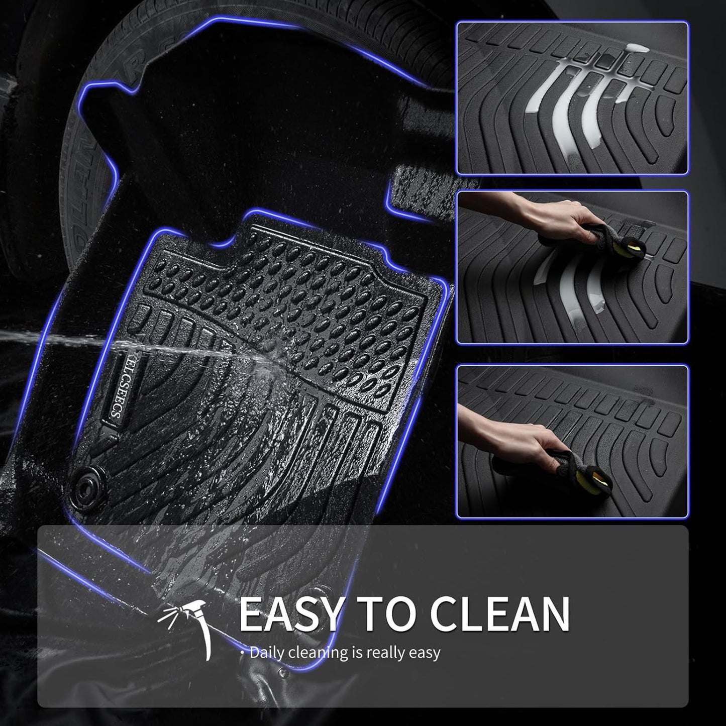 KELCSEECS Floor Mats & Cargo Liner for 2020 2021 2022 2023 2024 2025 Corolla/Corolla Hybrid(Only Sedan) All Weather Car Mats Automotive Cargo Mat Trunk Mat Corolla Floor Mats Trunk Liner