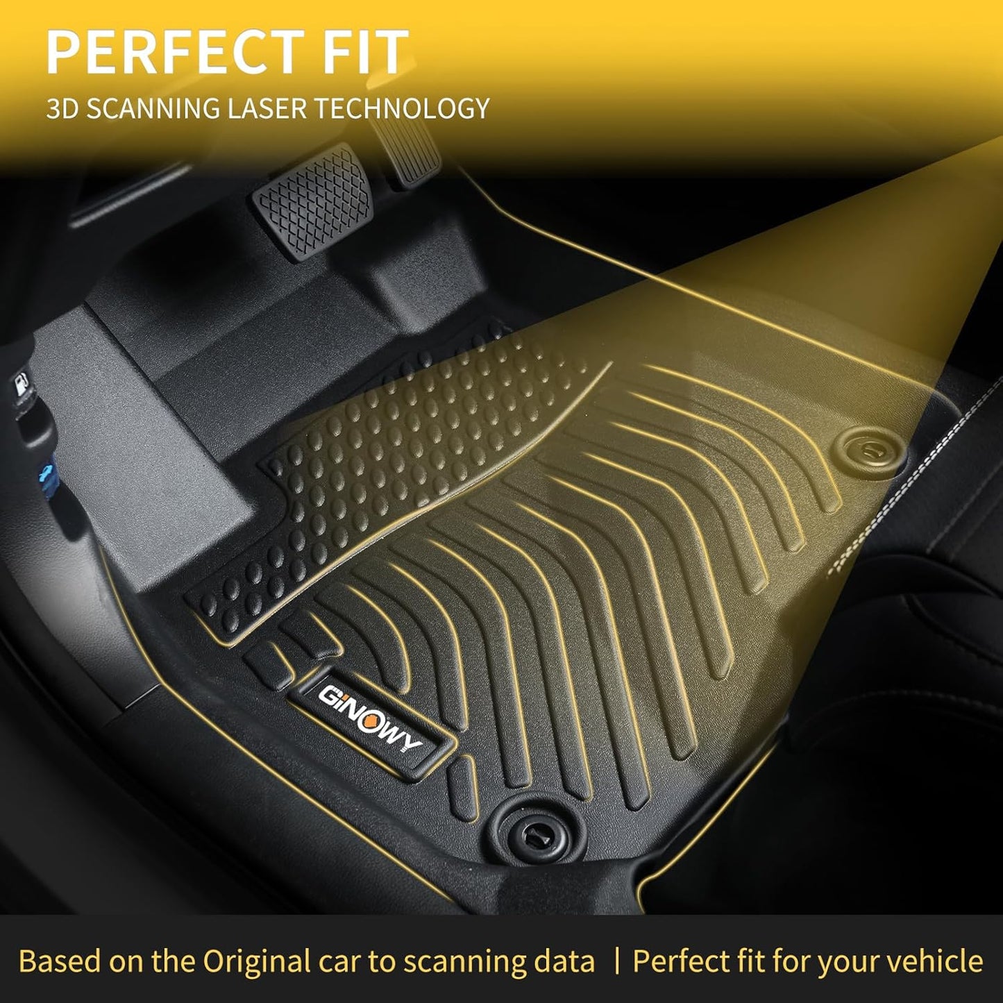 GINOWY-Floor Mats & Cargo Liner for Nissan Rogue Sport 2017-2022 (Cargo Tray in Upper Position) TPE All Weather Car Mats Non-Slip Trunk Mat Waterproof Rogue Accessories Mats Black