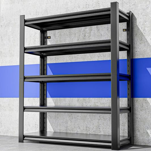 Garage Shelving,87"X48"X24"Inches,Heavy Duty Sturdy Steel Thickened Metal Shelves for Storage,Garage Storage Shelves,Black Shelving Unit Shelf Rack Industrial Shelving Shelf for Basement Metro
