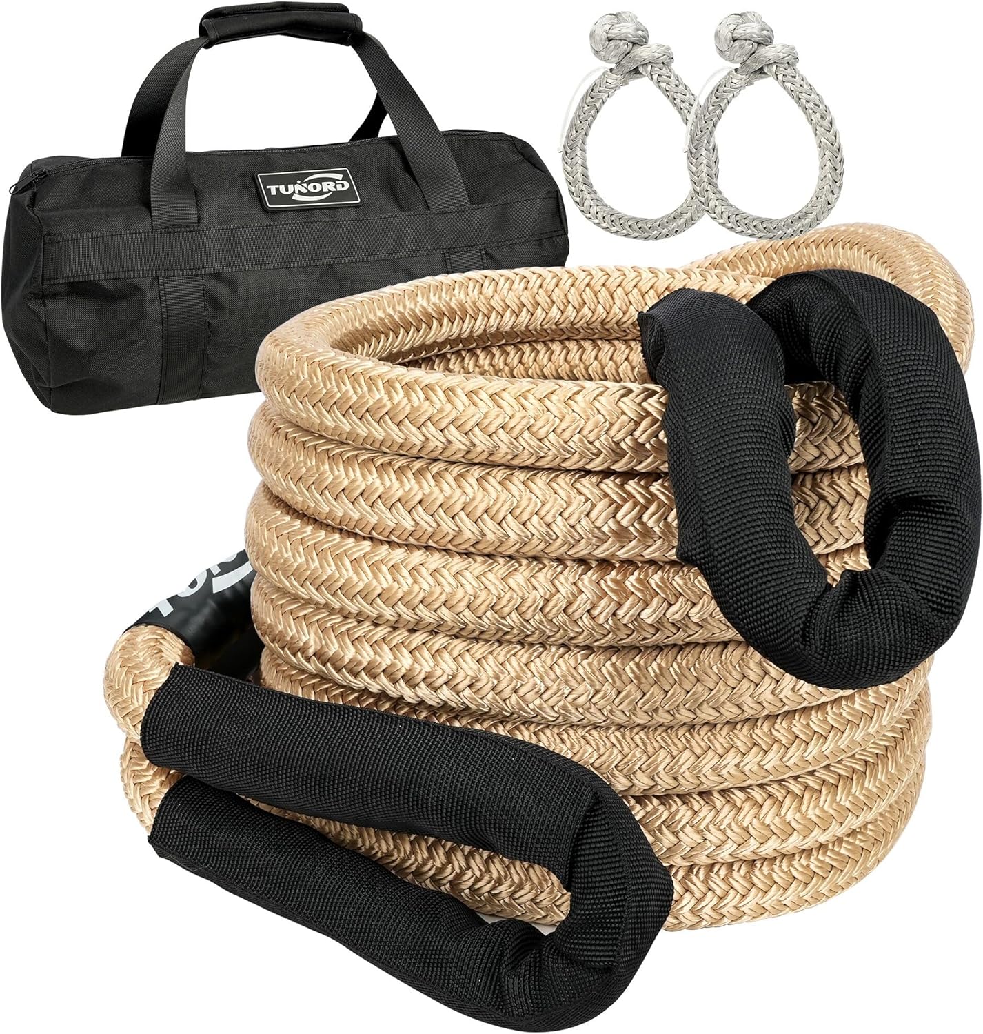 Kinetic Recovery Tow Rope Heavy Duty Offroad Snatch Strap for for Trucks SUV UTV ATV Tractor Car Jeep, Tractor, Bobcat, Ram 2500, Silverado 2500, Ford F250 (Green, 7/8" x 20')