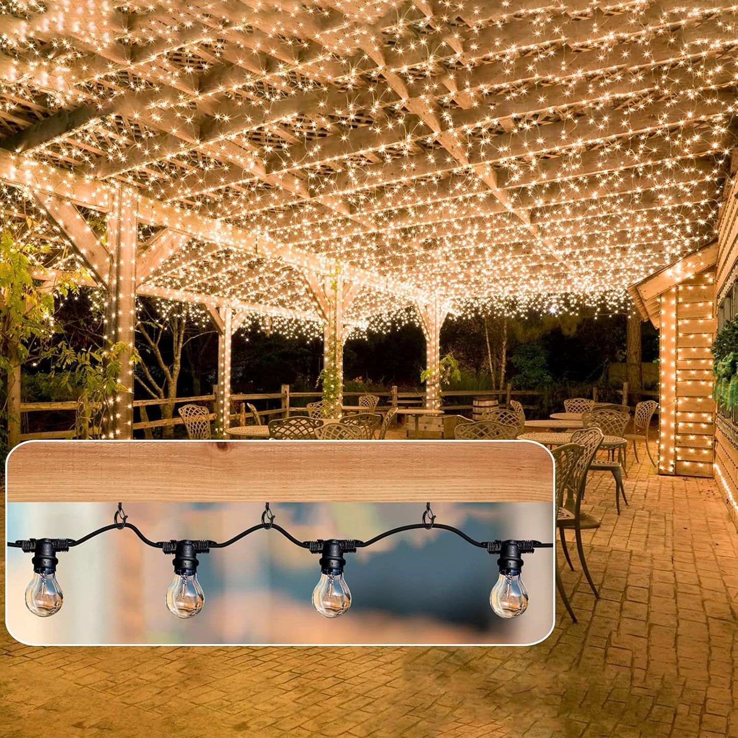 48 PCS Q-Hanger Hooks, Screw Hooks for Outdoor String Lights, Safety Buckle Design Cup Eye Hook for Hanging Christmas Lights, Plants, Wind Chimes, Mounted on Wall Ceiling, Include 1 Wing Nut Driver