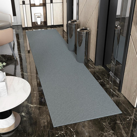 Ottomanson 3'11" x 50' Hallway Runner with Scraper Pile - Extra Durable Non-Slip Rug Mat for Indoor & Outdoor Use - Ideal for Kitchen, Entryway & Garage - High-Traffic Carpet, Gray