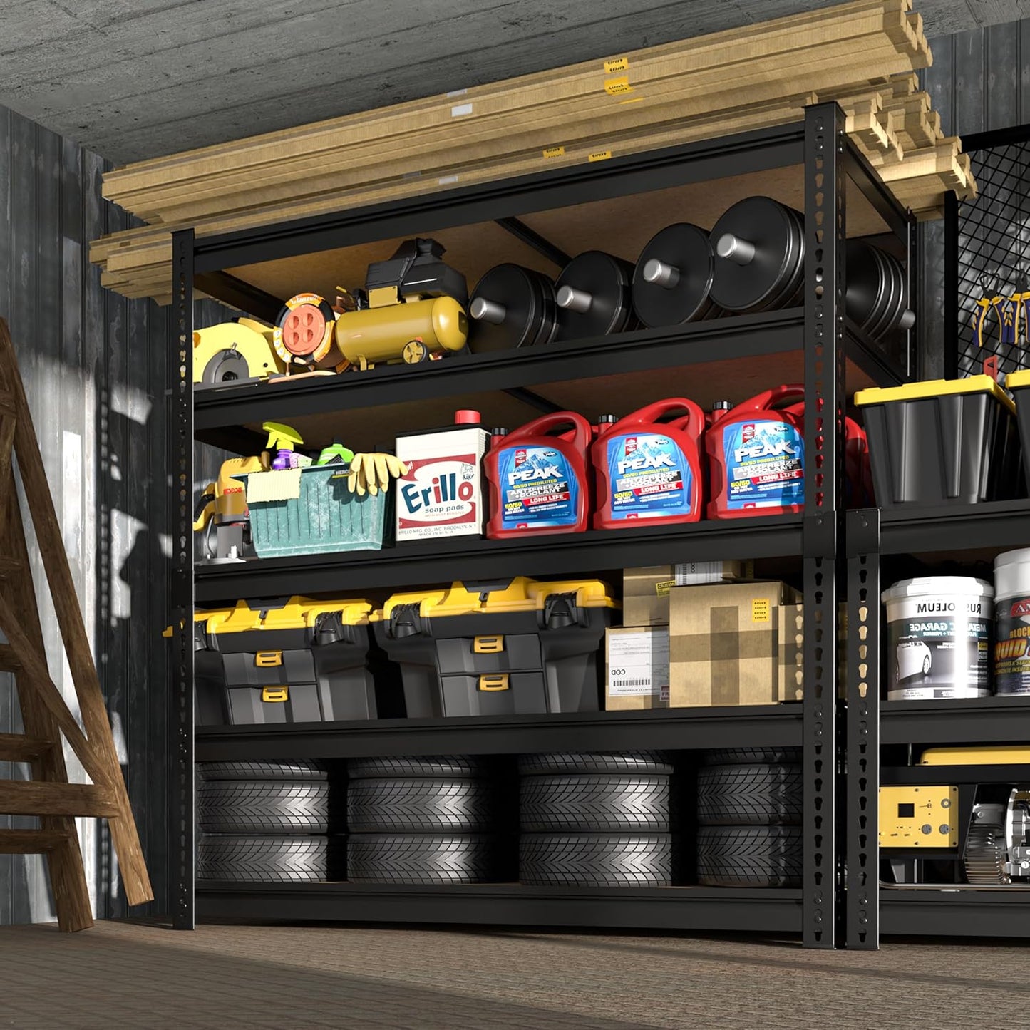 MUPATER 36" W x 18" D x 72" H Metal Storage Shelves, Heavy Duty Utility Shelf Racks, Garage Shelving Unit, 5 Tier Shelves and Adjustable Shelves for Kitchen Warehouse Garage