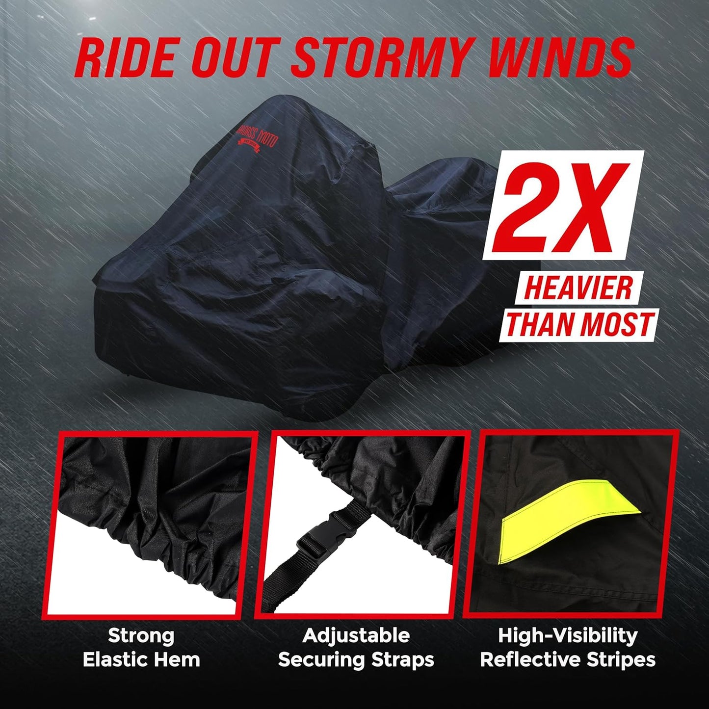 Badass Moto Can Am Ryker Cover Fits 600/900 Rally Sport Trike Three Wheeler. Heavy Duty. Won't Wimp Out. Fits Can-Am Ryker Motorcycle Accessories Waterproof Outdoor Storage