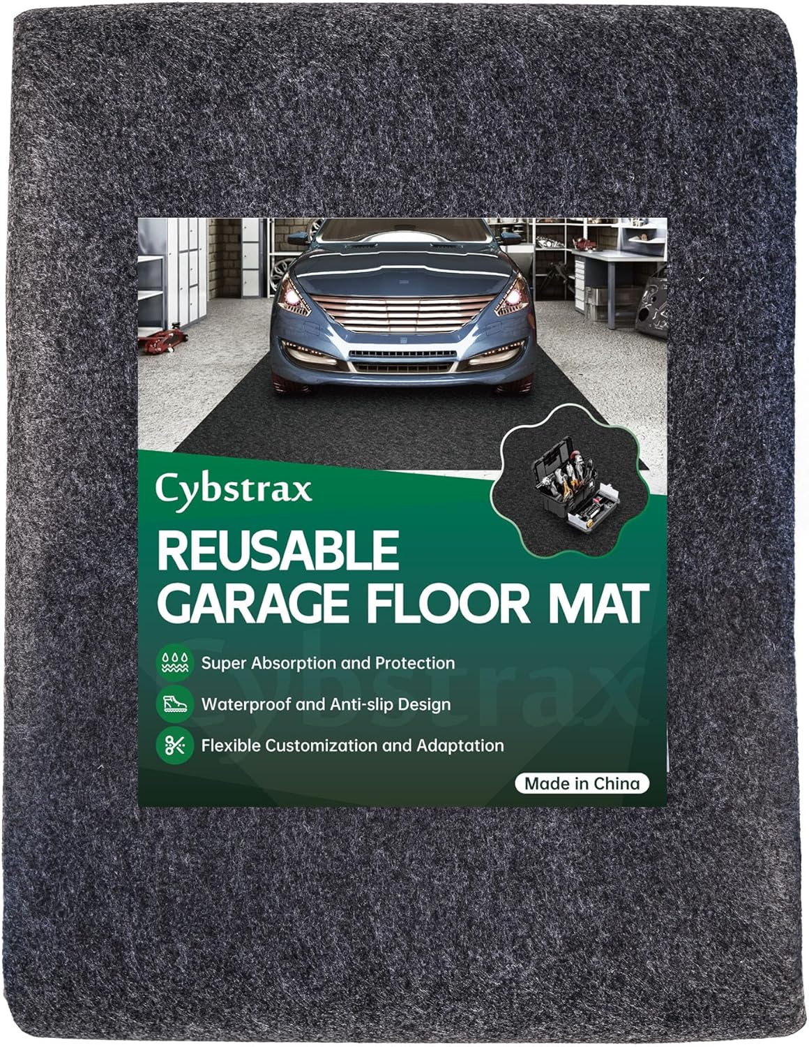 Oil Spill Mat - 72" x 60" Absorbent Oil Garage Floor Mat for Under Car - Protect Driveway from Drips, Spills, Stains, Reusable & Durable Garage Floor Protection Mat with Waterproof Backing