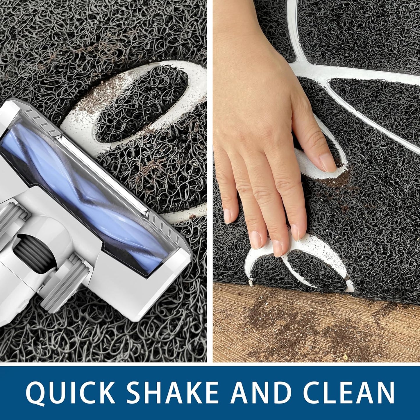 EARTHALL Door Mat Outside Inside Hello Doormat, 30"x17.5", Durable Floor Mat Non Slip Mat Ultra Absorb Mud Easy Clean Front Doormat for Garage, Entryway, Patio, High Traffic Areas, Black