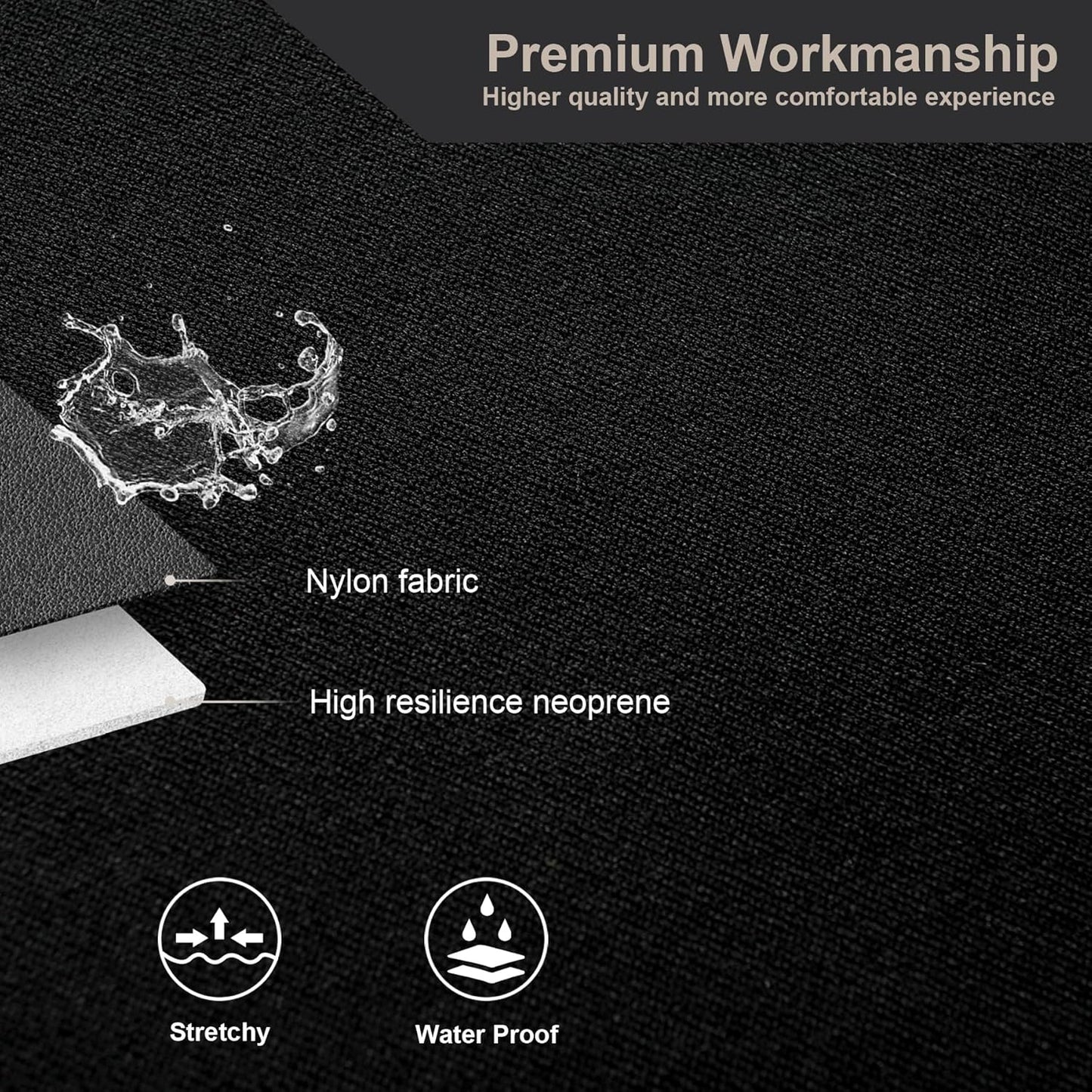 GIANT PANDA Custom Fit Console Cover for 2013-2018 Ram 1500 & 2013-2024 Ram 2500/3500/1500 Classic Model Jump Seat Console - Neoprene Armrest Center Cover - Full Protection - Black