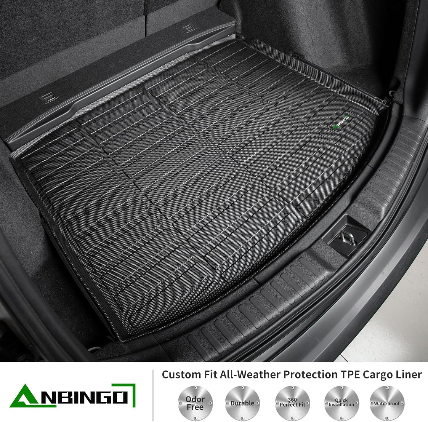 ANBINGO® Floor Mats & Cargo Liner for 2016-2022 HR-V AWD, LX | EX | EX-L | Sport | Touring, HRV All Weather TPE Car Trunk Mat-Set