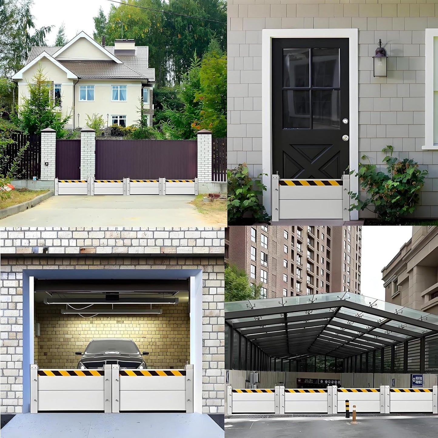 Flood Barriers for Home Exterior,Aluminum Alloy Outdoor Garage Doors Water Barriers for Flooding(H23.6Inch,L12FT)