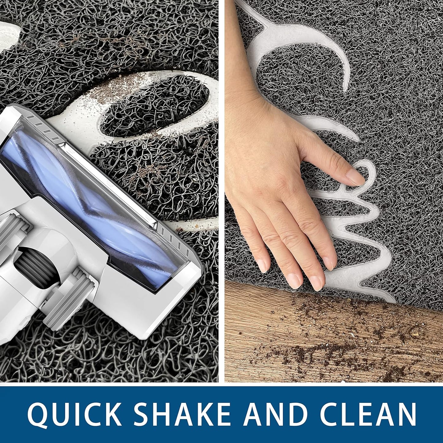 EARTHALL Door Mat 2-Pack Outside Inside Welcome Doormat 30"x17.5" Durable Floor Mat Non Slip Rug Ultra Absorb Mud Easy Clean Front Doormat for Garage, Entryway, Patio, High Traffic Areas, Black